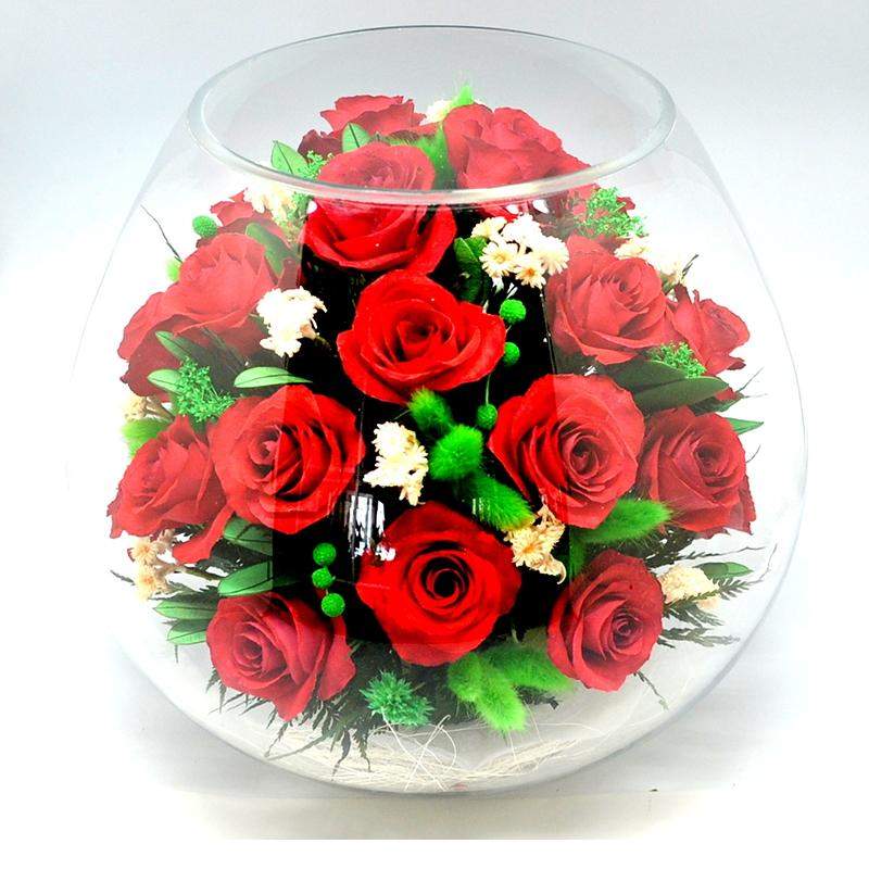 Цветочная композиция "Рубиновые розы"